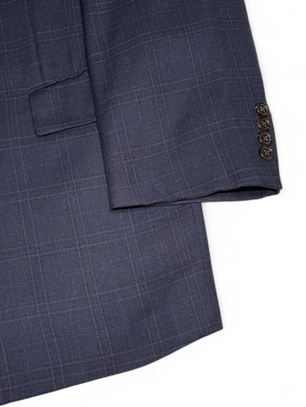 Brooks Brothers Navy Windowpane Wool Sport Coat